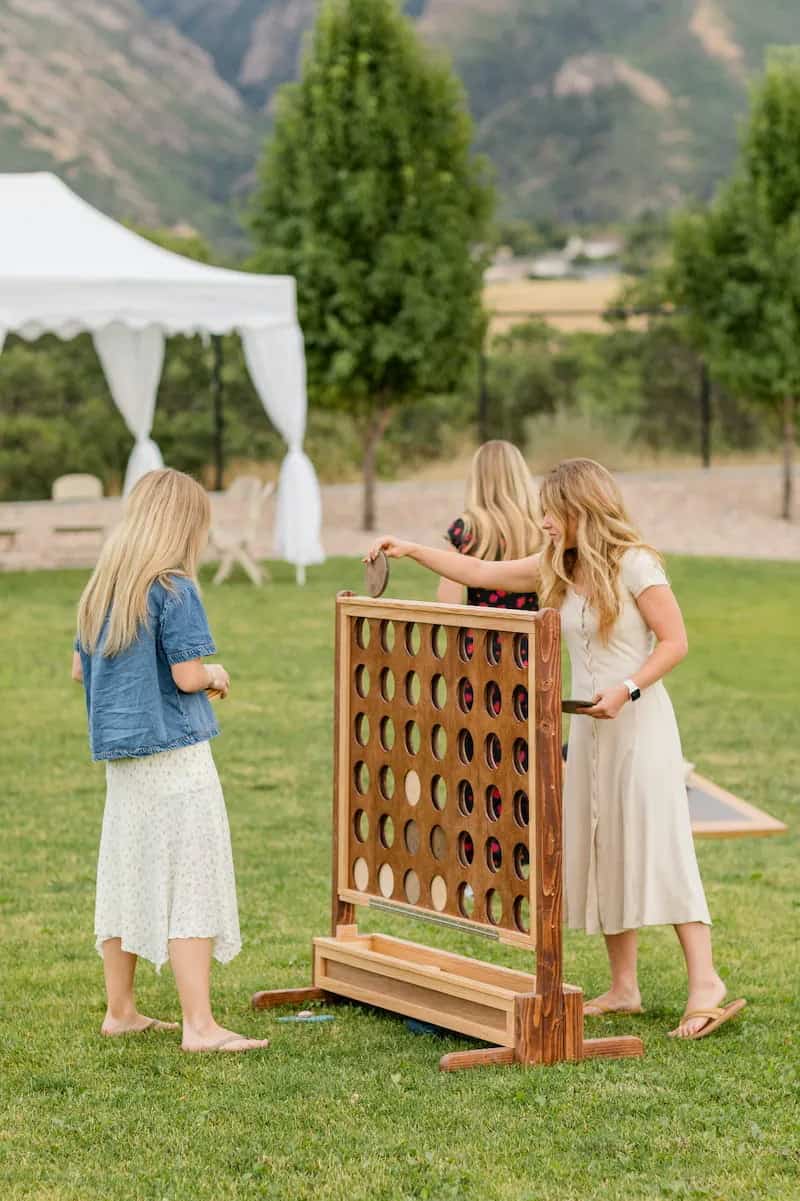 Guests playing yard games